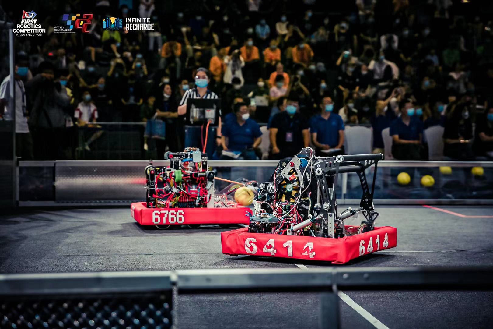 FRC team 6414 competition robot on the field