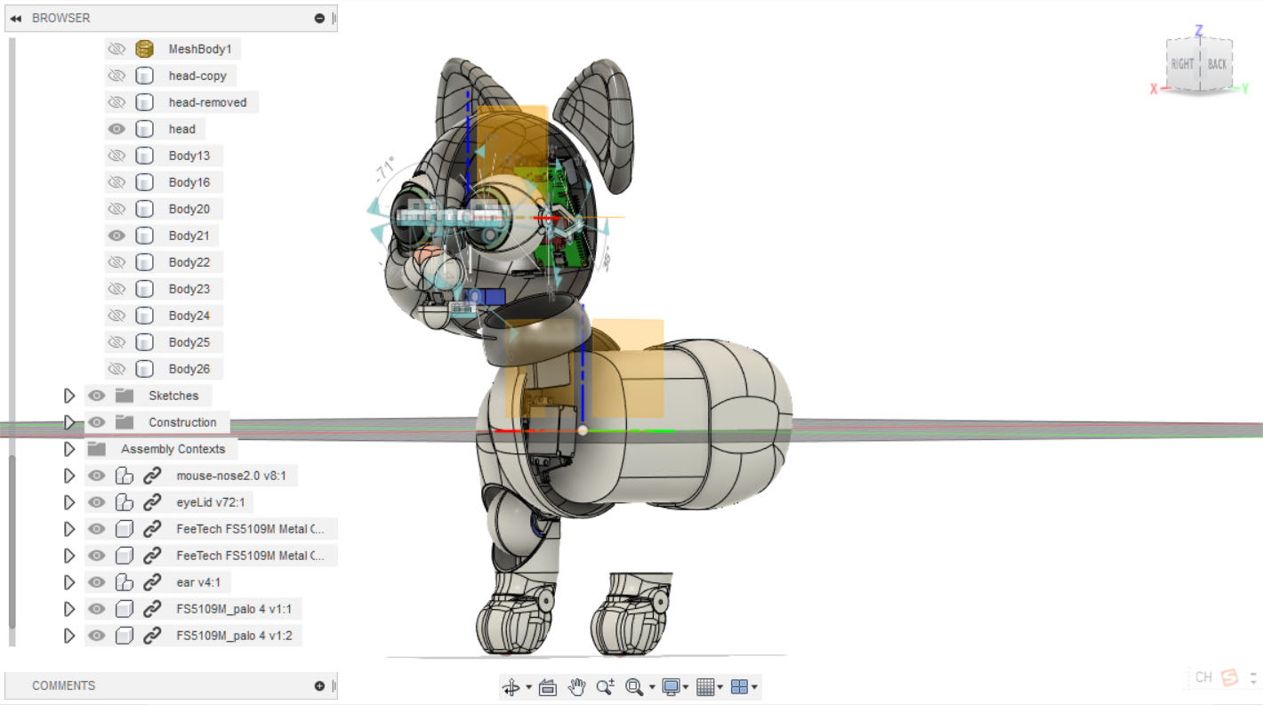 Sox CAD body and head assembly